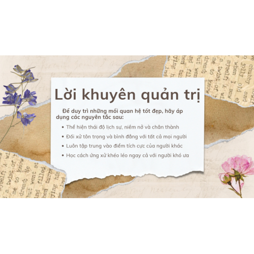 3. Lời khuyên quản trị
